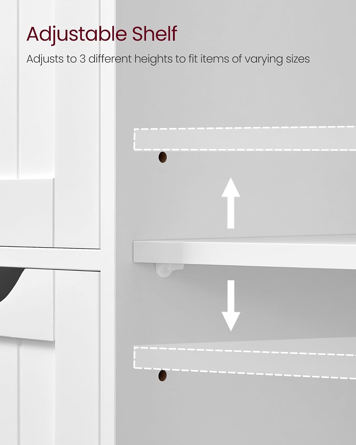 Detalle 1 de VASAGLE LHC042W01 Bathroom Storage Cabinet, Cloud White, 4 Drawers