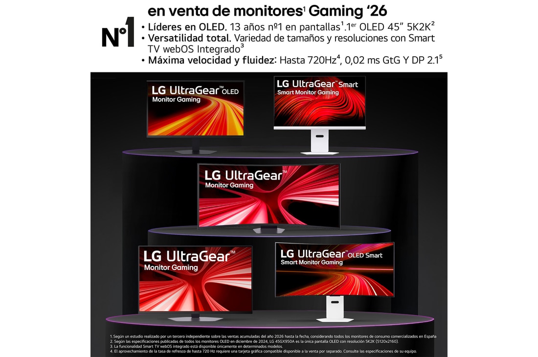 Thumbnail 1 de Monitor Gaming LG UltraGear OLED 4ª GEN 27'' (27GX790B-B) – QHD con Extreme dual mode 540/720 Hz