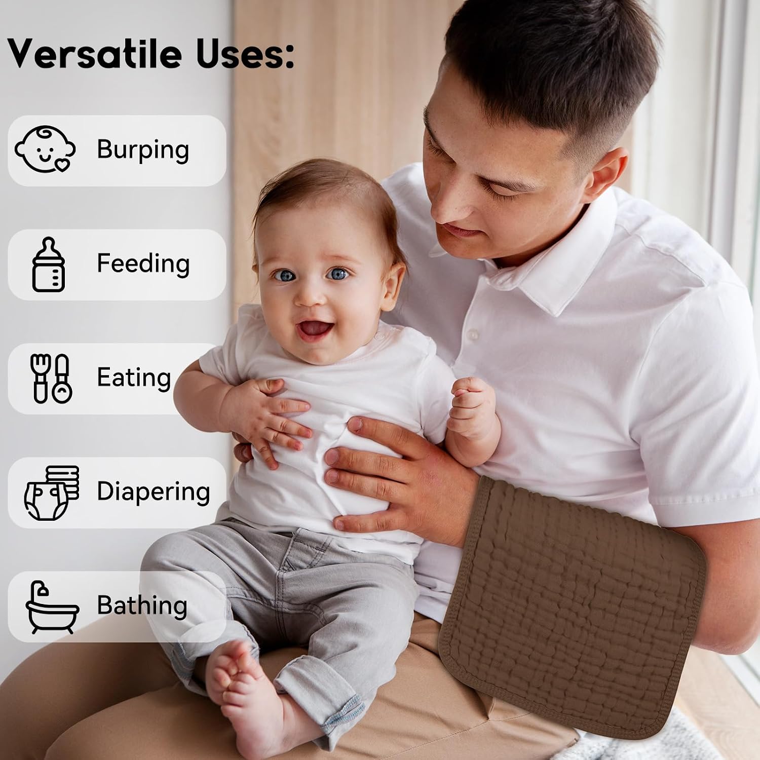 Thumbnail 4 de Unnivoll Muslin Cloths 50x25 cm baby burp cloths