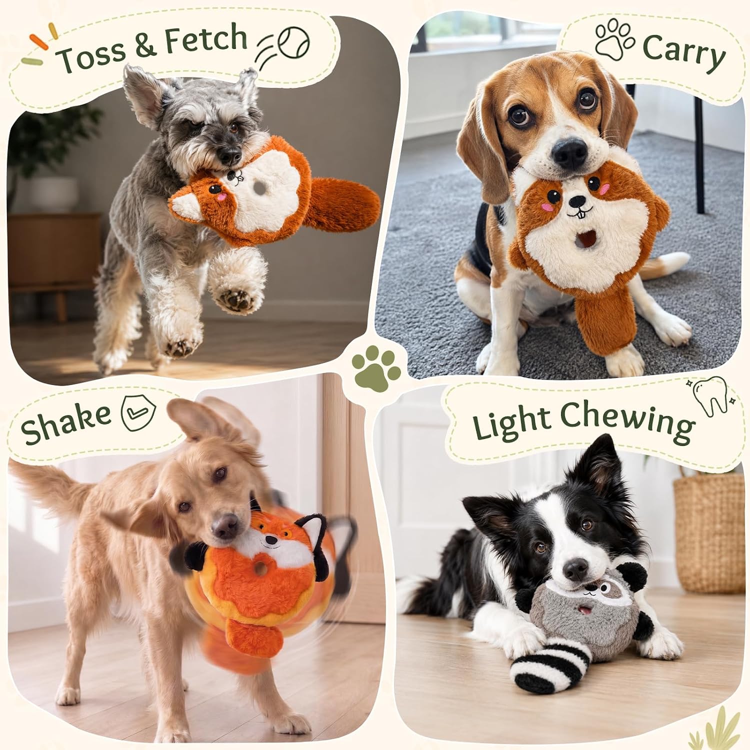 Detalle de LAONOPS Plush Dog Toys 3-Pack
