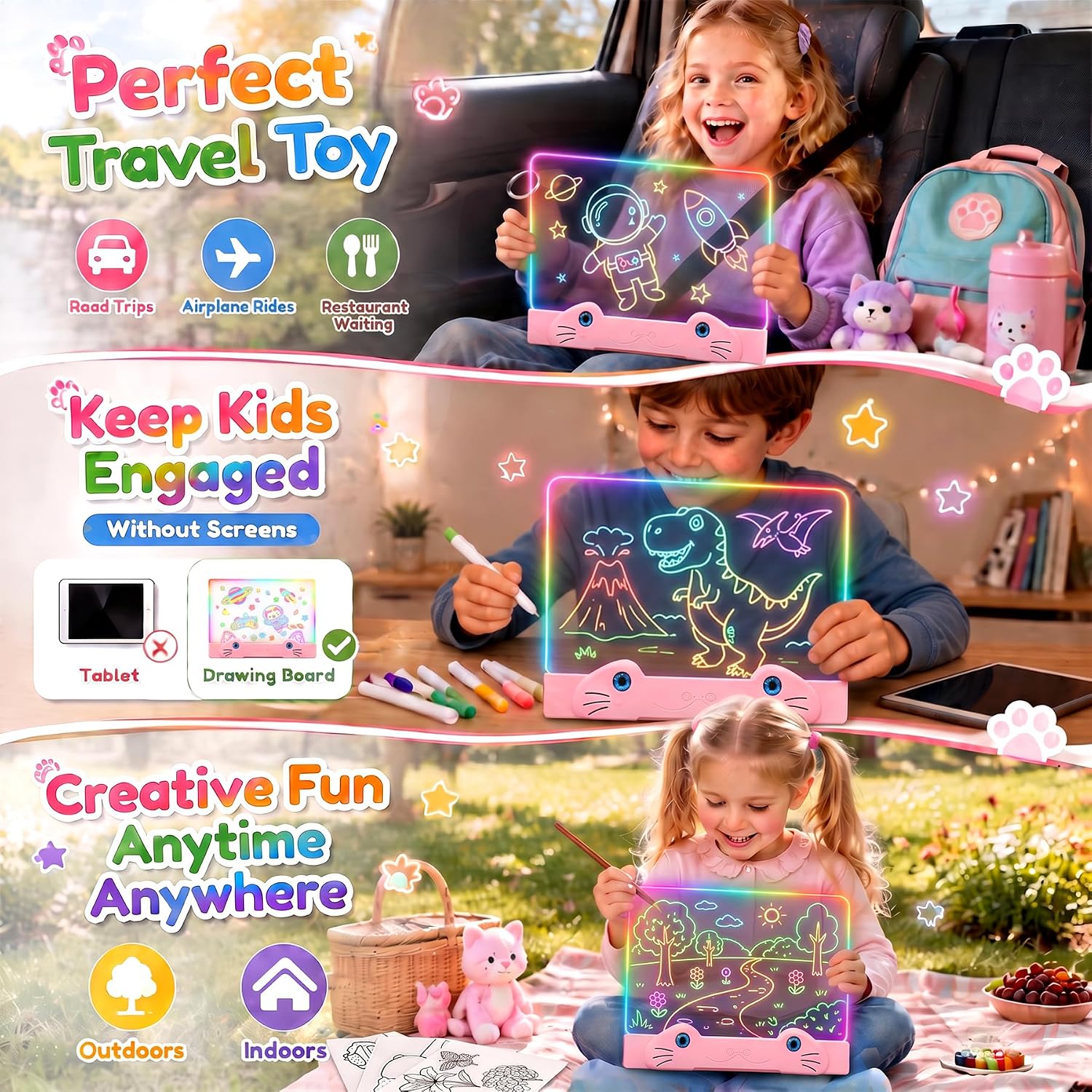 Detalle 2 de LED Drawing Board for Kids, 16-Inch