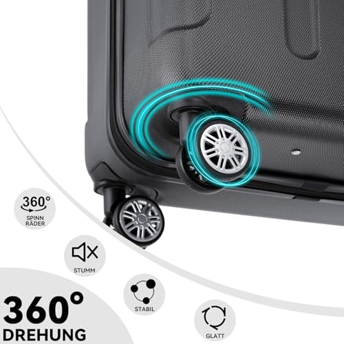 Thumbnail 7 de BEIBYE Hartschalenkoffer XL 76 cm – Großer Reiseekoffer aus ABS, 360° Doppelrollen, Zahlenschloss, schwarz