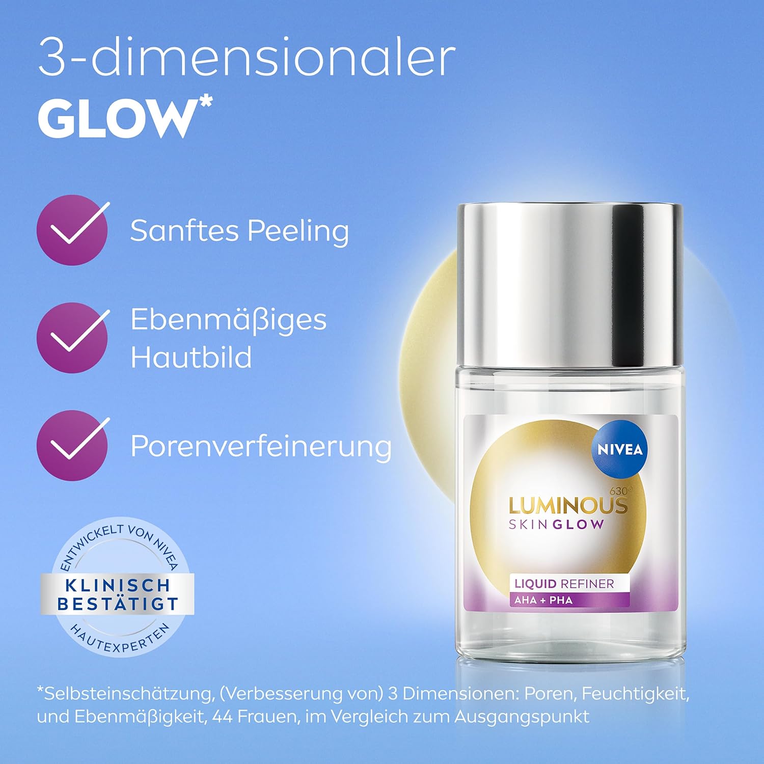 Thumbnail 5 de NIVEA Luminous630 Skin Glow Set – Gesichtspflege mit Instant Glow Serum, Liquid Refiner (AHA/PHA) & Refiner-Peeling