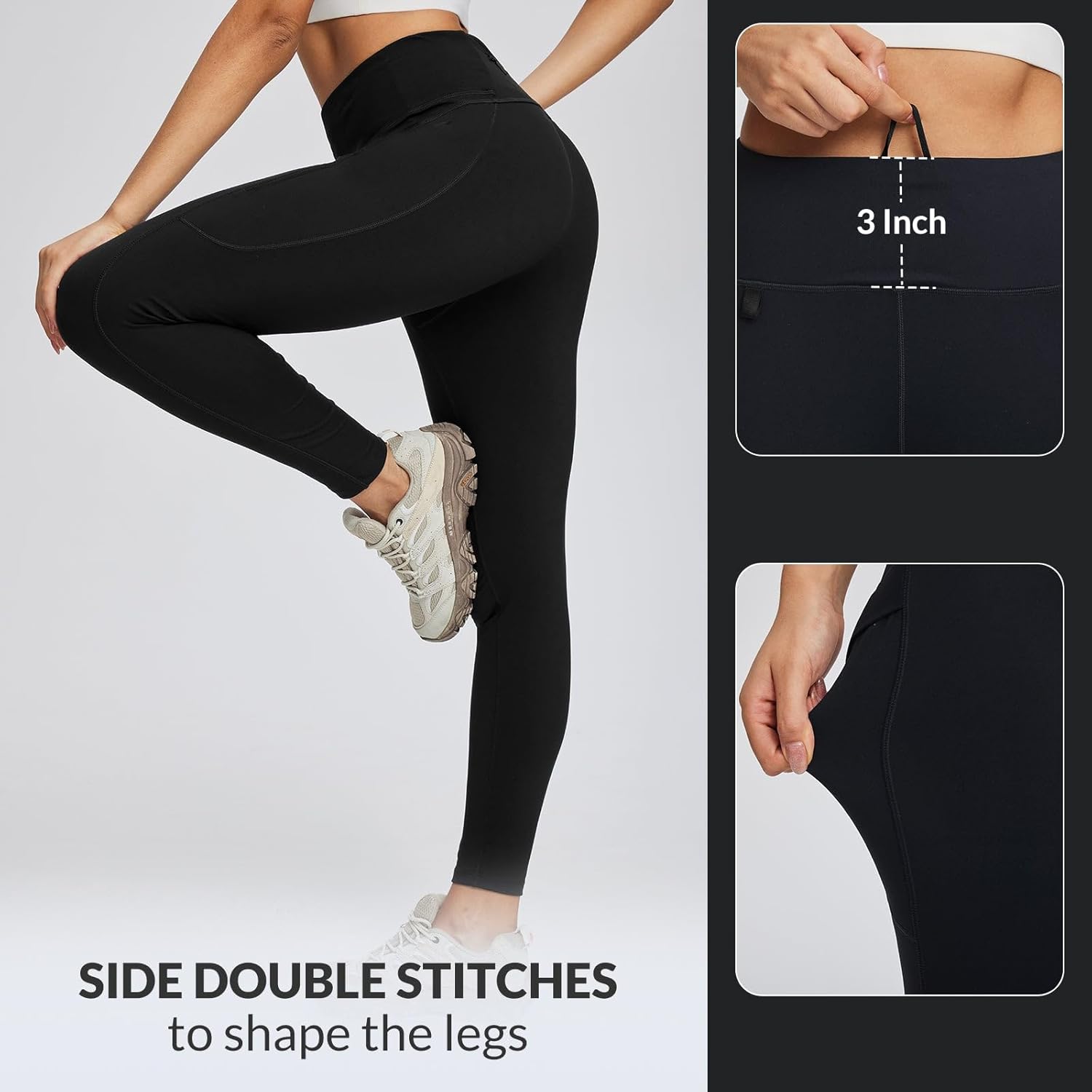 Thumbnail 4 de baleaf Walking Hiking Leggings for Women with 3 Pockets – High Waisted, Quick Dry