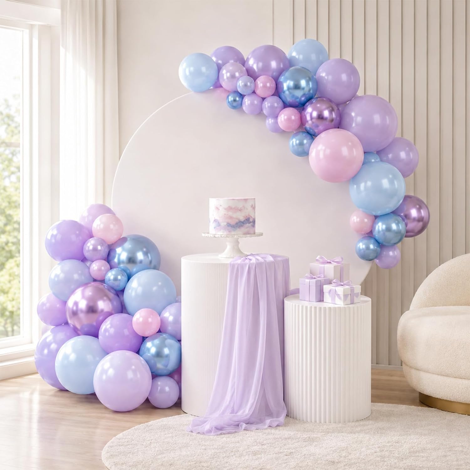 Thumbnail 6 de Sowide 50-Piece 12-Inch Mermaid Balloons in Pastel, Pearl, and Metallic Colors