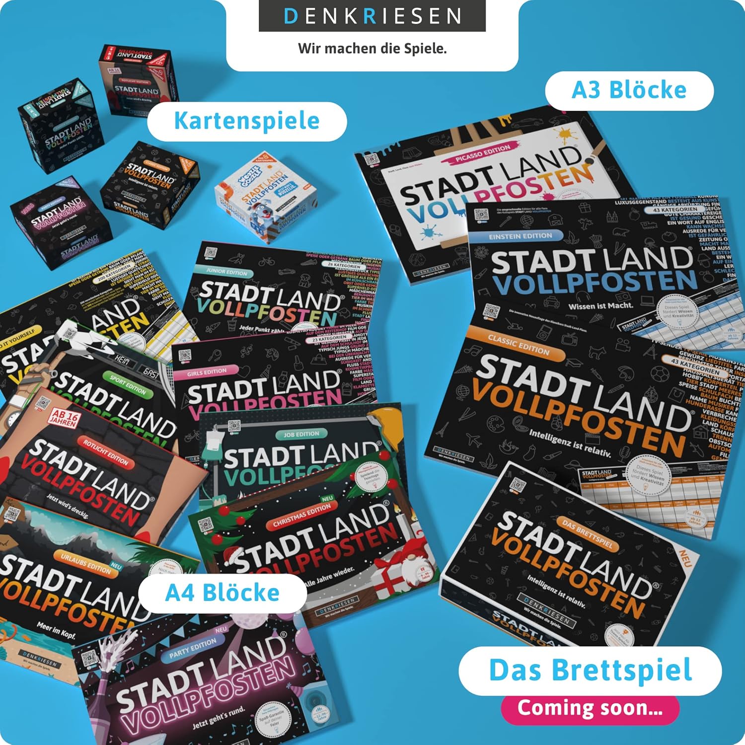 Thumbnail 6 de DENKRIESEN Stadt Land VOLLPFOSTEN Oster Edition – DIN A4 Spielblock, 50 Blatt