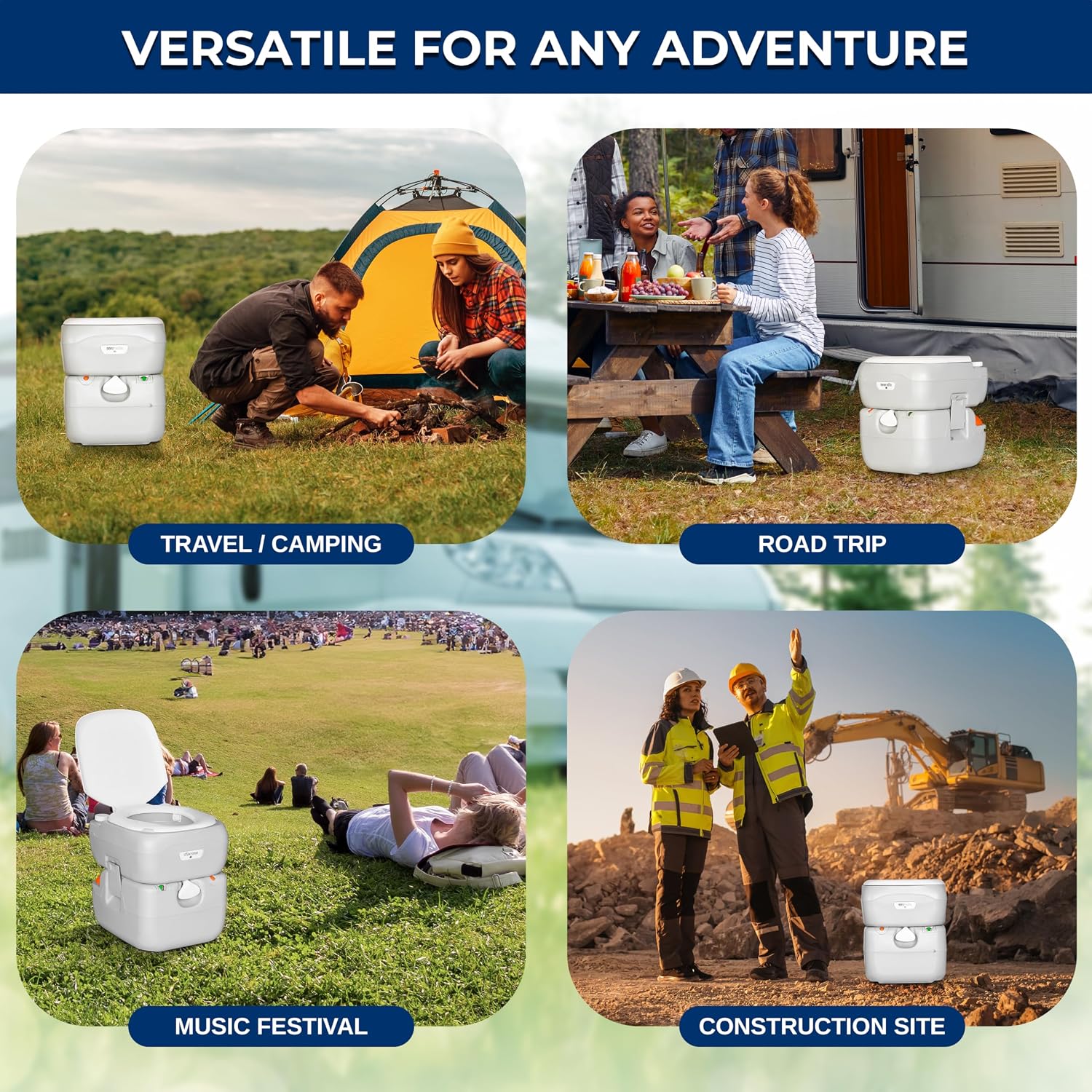 Detalle de SereneLife Portable Camping Toilet 5.8 Gal
