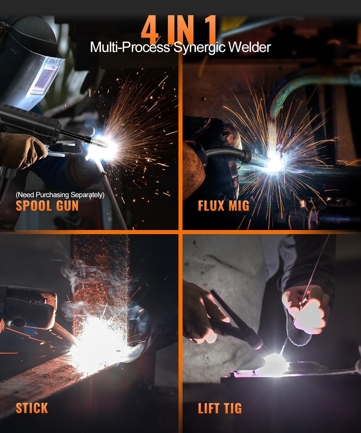 Detalle de HITBOX HIM200 – spawarka 4-w-1 MIG bezgazowa, MMA/ARC i LIFT TIG, 230 V