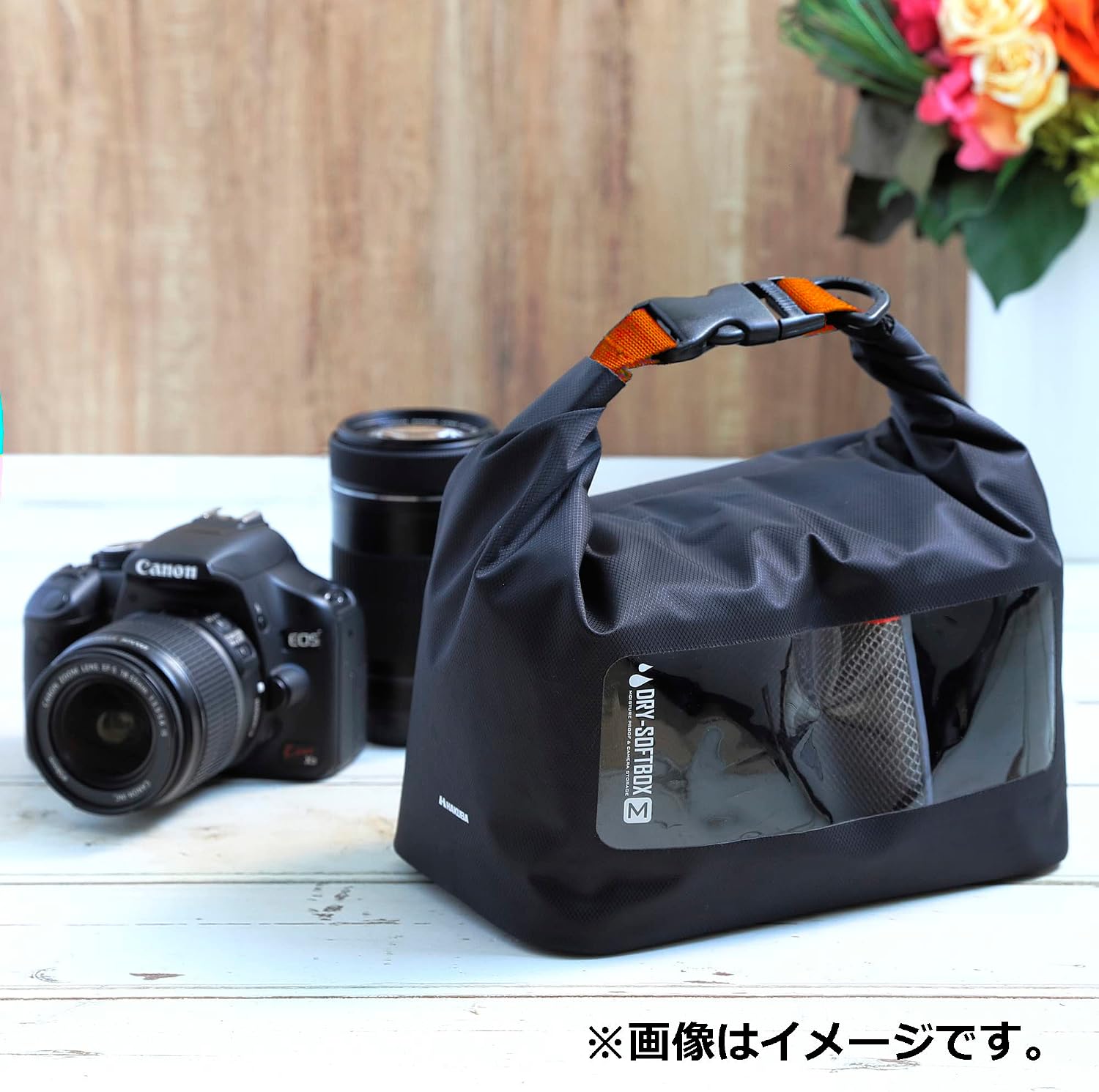 Detalle de ハクバ HAKUBA ドライソフトボックス M AMZKDSBMBK 防湿カメラケース ブラック×オレンジ