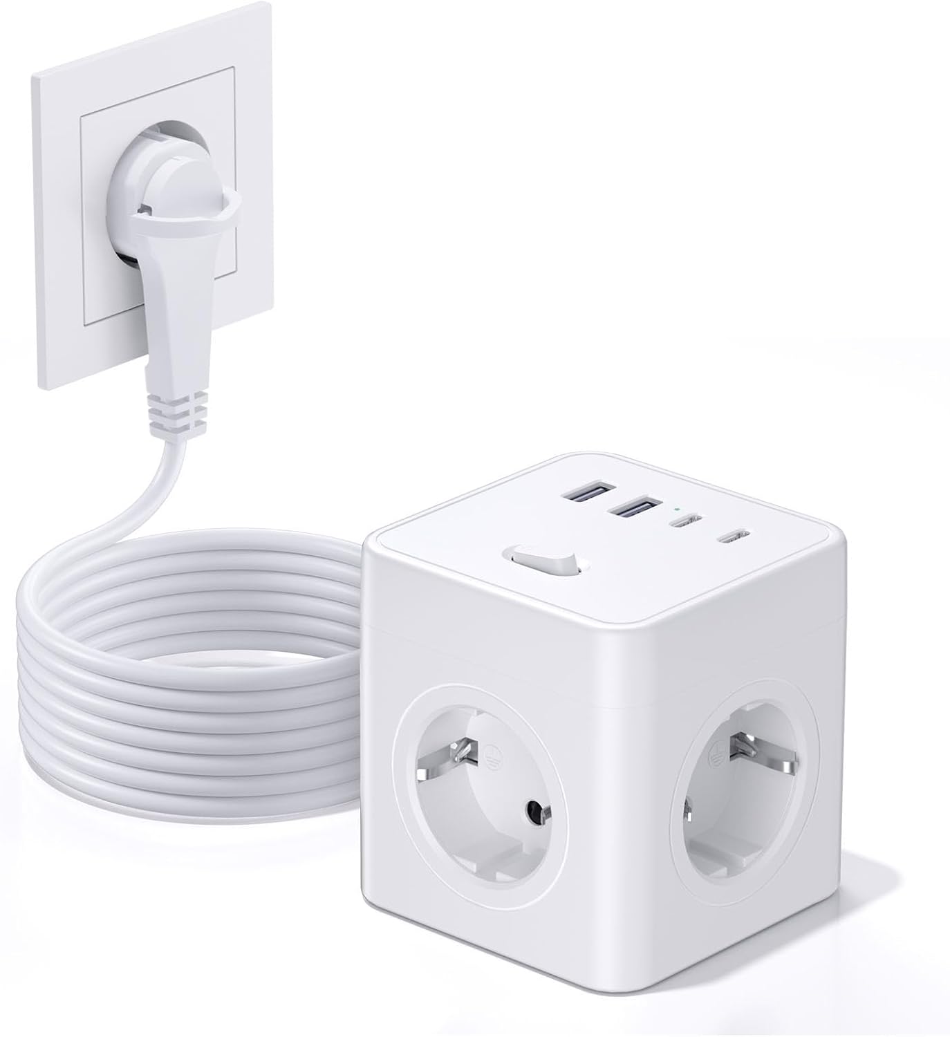 Detalle de Power Cube Steckdosenwürfel 8‑in‑1 mit USB