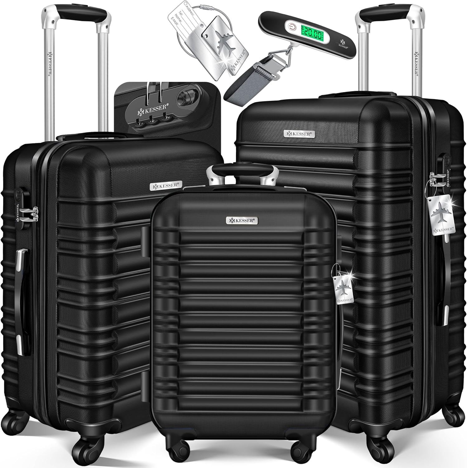 Detalle de KESSER® Hartschalenkofferset M-L-XL 55/84/120 L