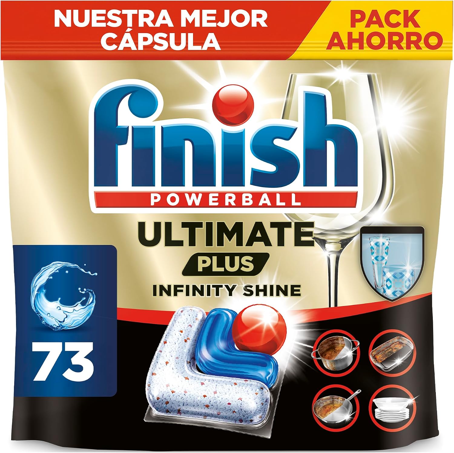 Finish Ultimate Plus Infinity Shine 💎 Pastillas para Lavavajillas, 73 piezas