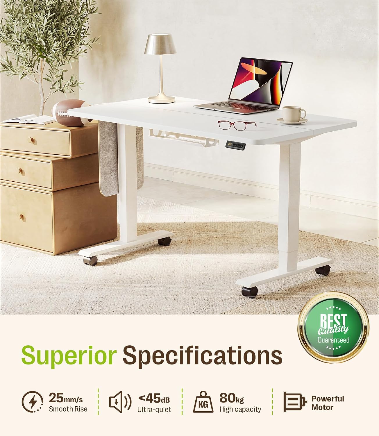 Detalle 2 de MAIDeSITe Electric Height Adjustable Standing Desk 140 x 70 cm