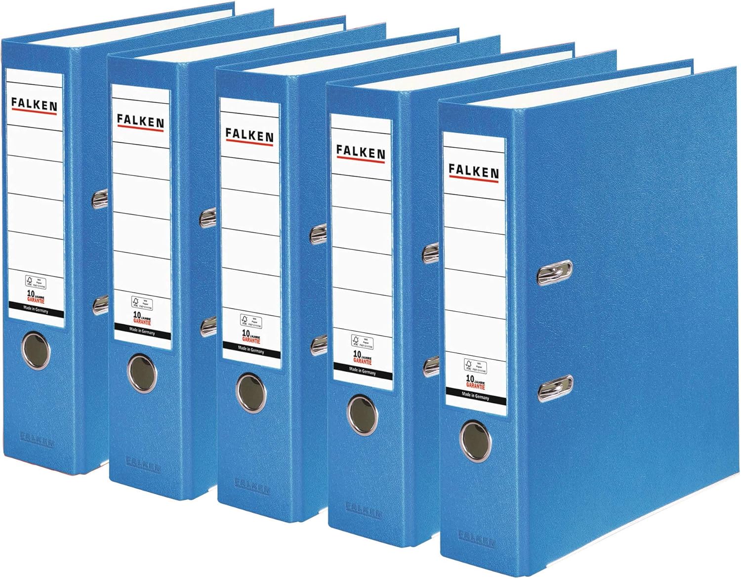 Detalle de Falken PP Copertina in plastica 5er Pack breit nero – DIN A4, 28,5 x 8 x 31,8 cm