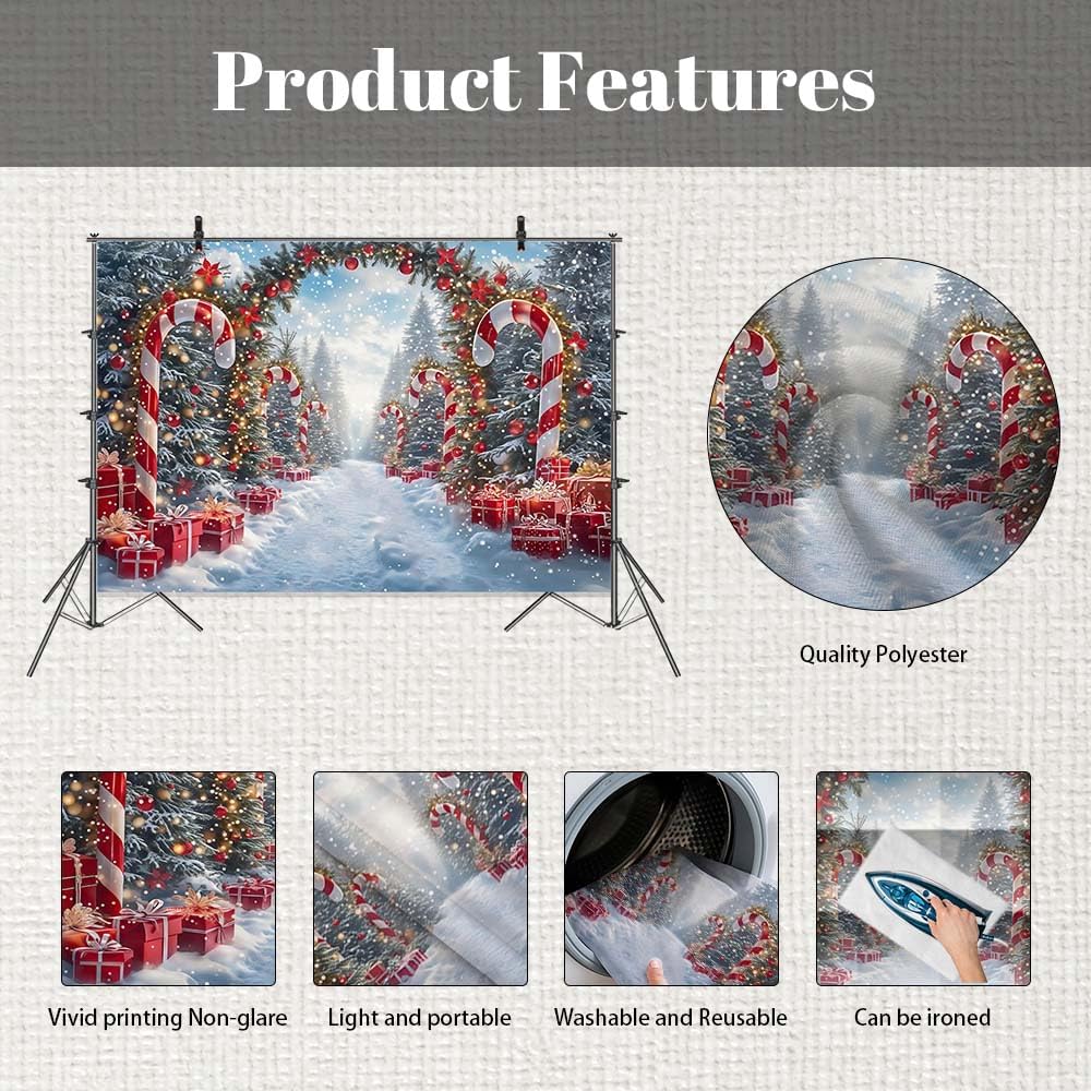 Thumbnail 4 de MEHOFOND 10x7ft Merry Christmas Backdrop