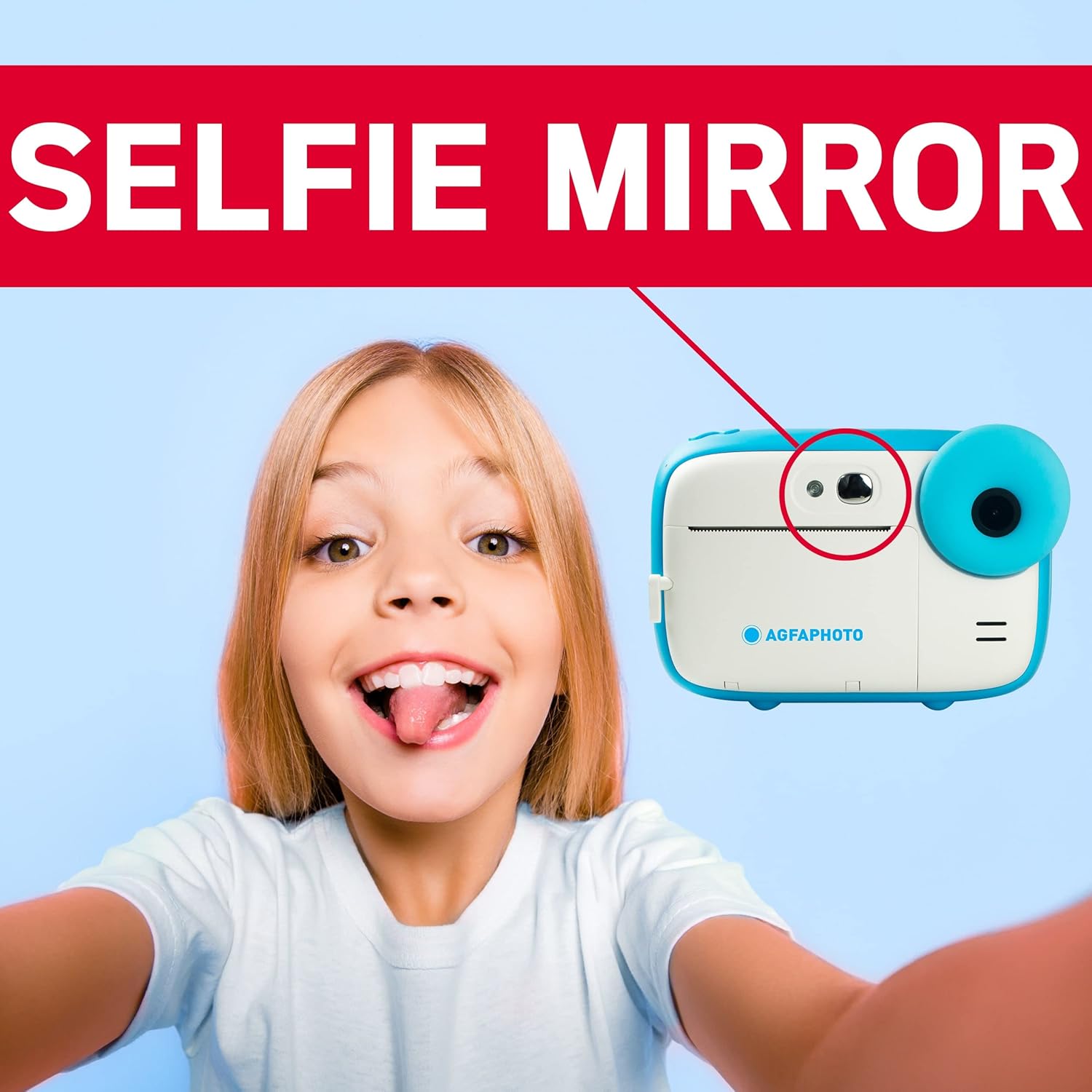 Thumbnail 5 de AGFA Photo Realikids Instant Cam – Kinder-Sofortbildkamera mit 2,4-Zoll-LCD, Foto/Video & Micro-SD-Port (Blau)