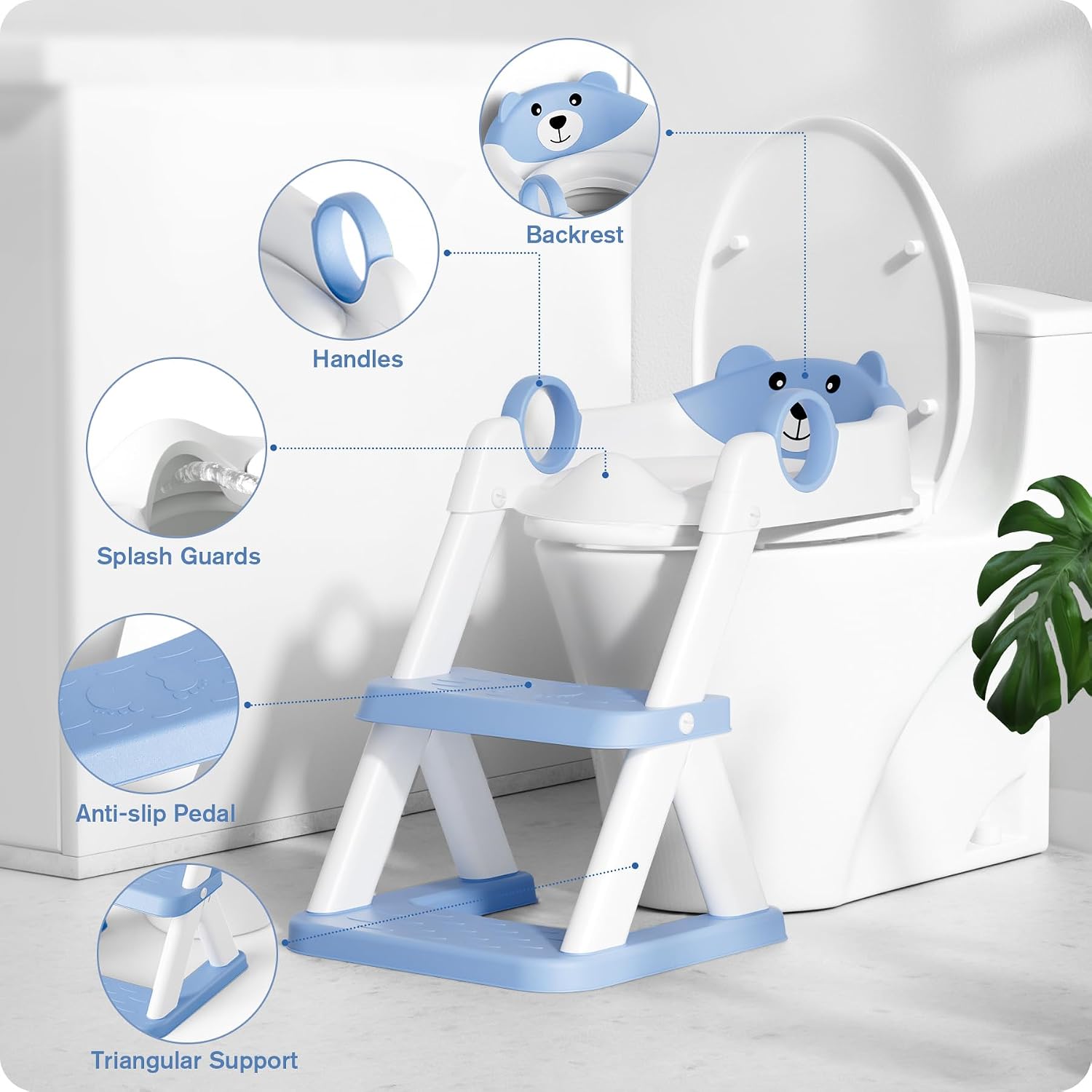 Thumbnail 1 de Rabb 1st Kindertoilettenleiter 2-in-1 mit Treppe: höhenverstellbarer Toilettensitz für Jungen & Mädchen