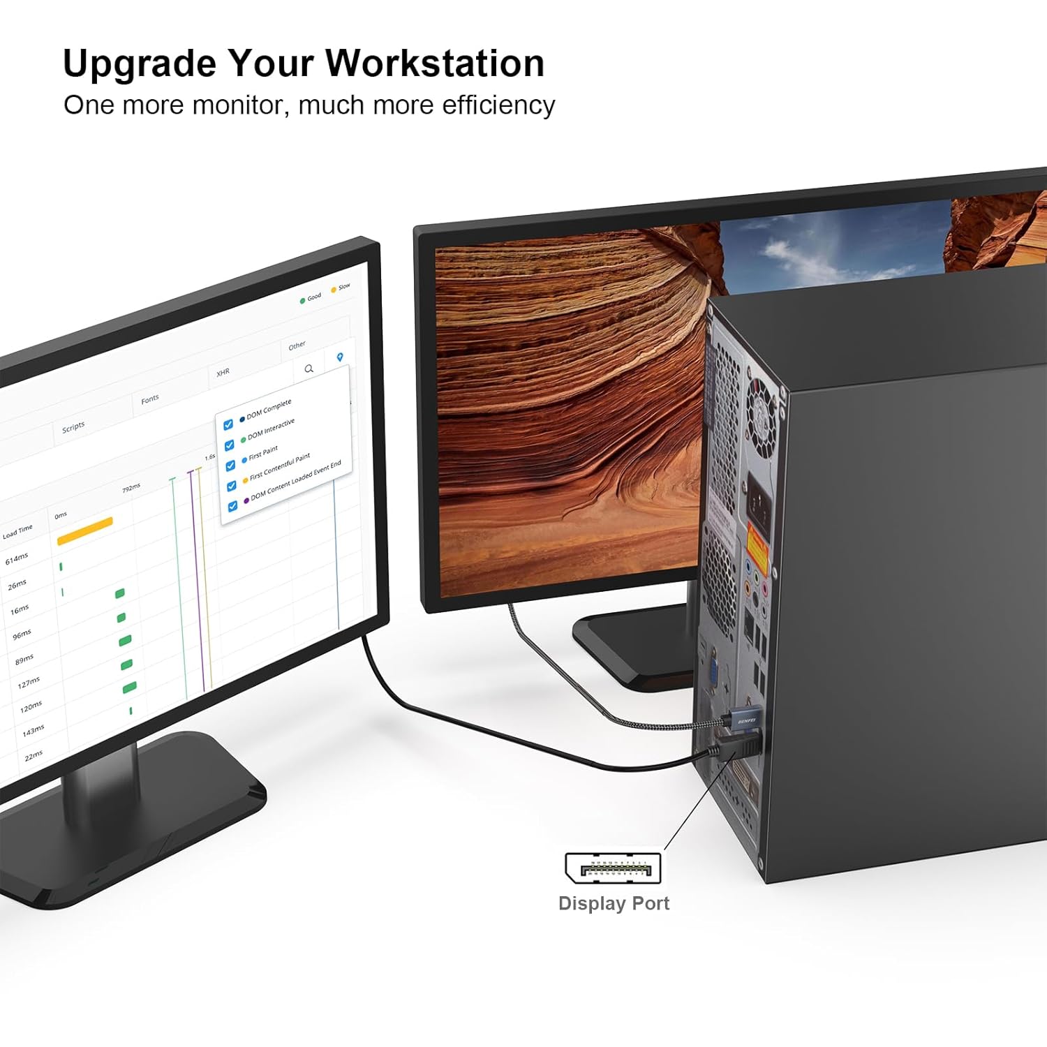 Thumbnail 6 de BENFEI 4K DisplayPort-zu-HDMI-Kabel (4,5 m) – DP 1.2 auf HDMI 1.4, unidirektional