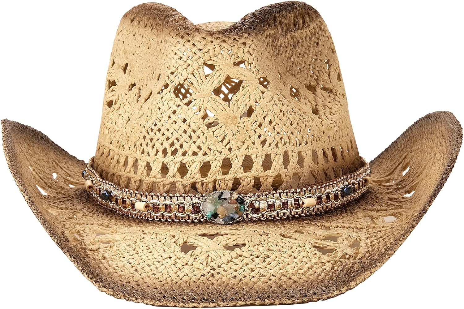 Thumbnail 1 de Foeran Straw Cowboy Hat with Two Bands