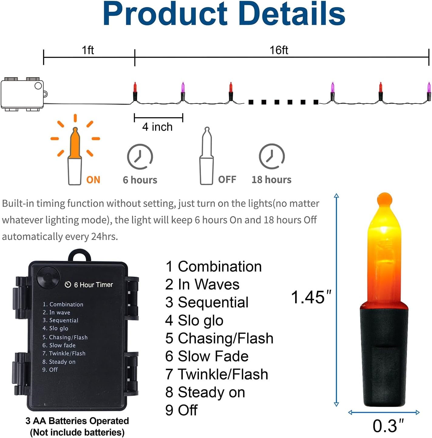 Thumbnail 2 de WATERGLIDE Halloween String Lights, 50 LEDs