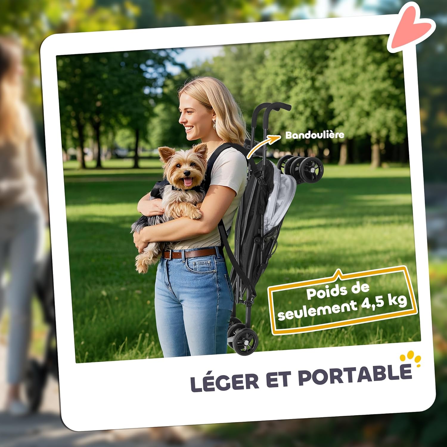 Thumbnail 4 de PawHut Poussette chien 4 roues légère 4 kg