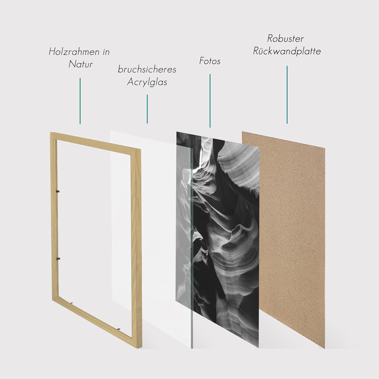 Thumbnail 5 de VUVUZULA Bilderrahmen A3 Holz 30x42cm 3er Set