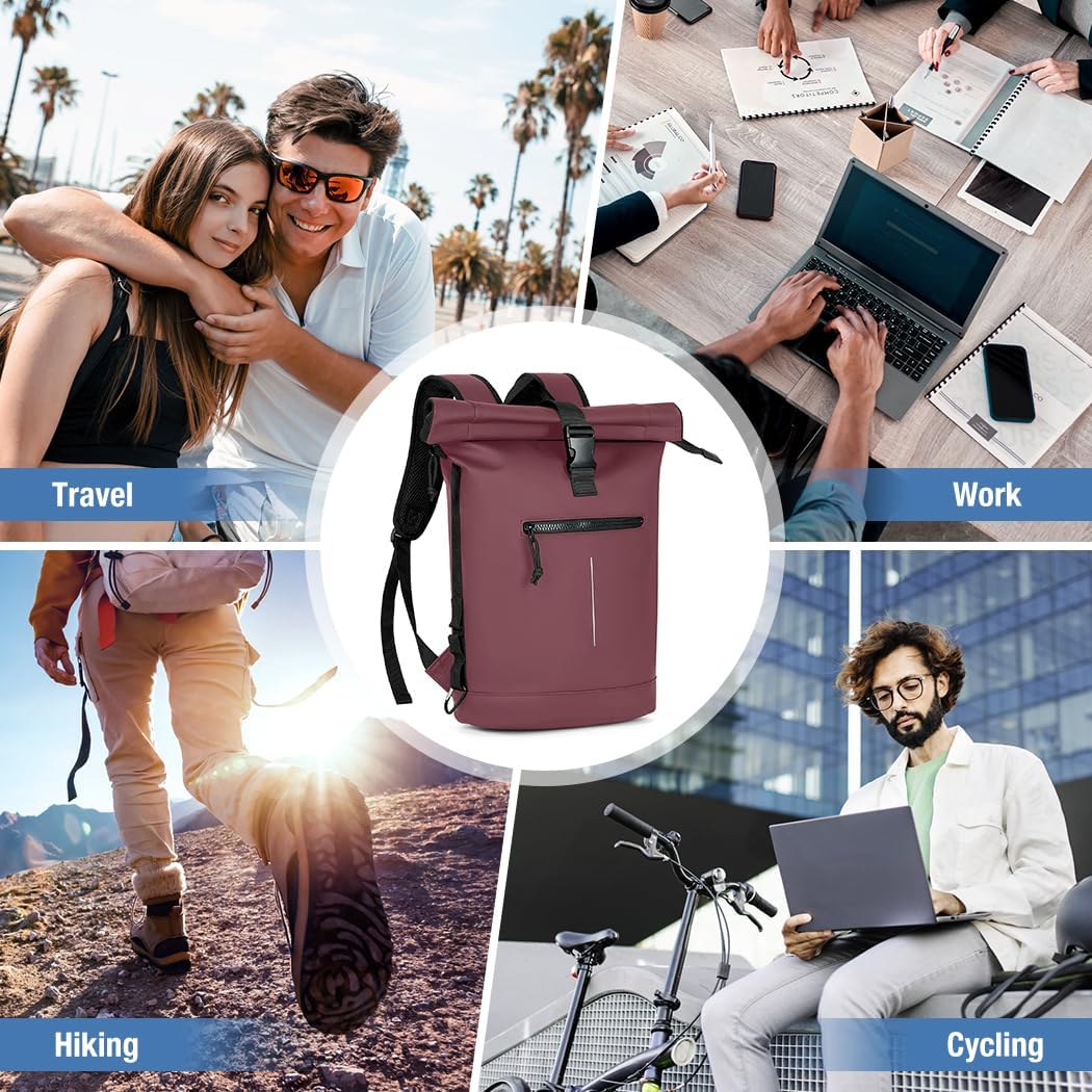 Thumbnail 6 de Lekeinchi Rolltop Rucksack 17 Zoll