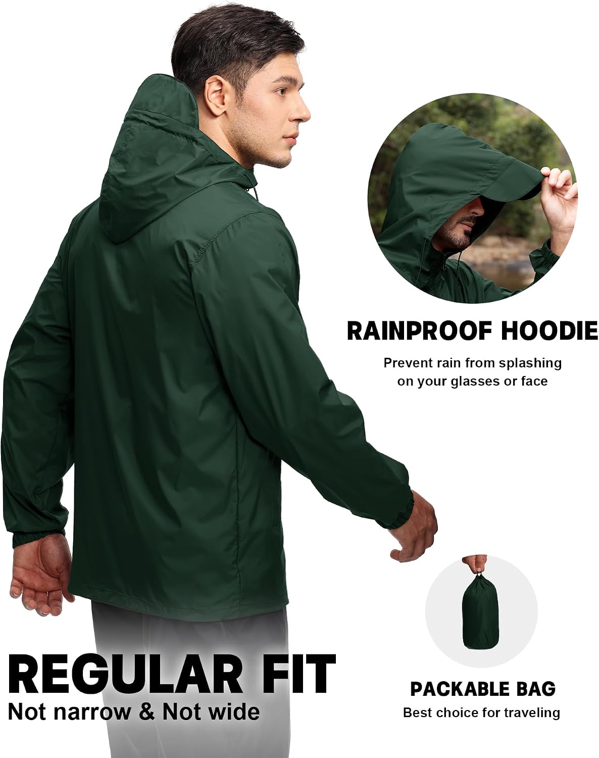 Detalle 2 de SWISSWELL Men's Rain Jacket, 15 oz