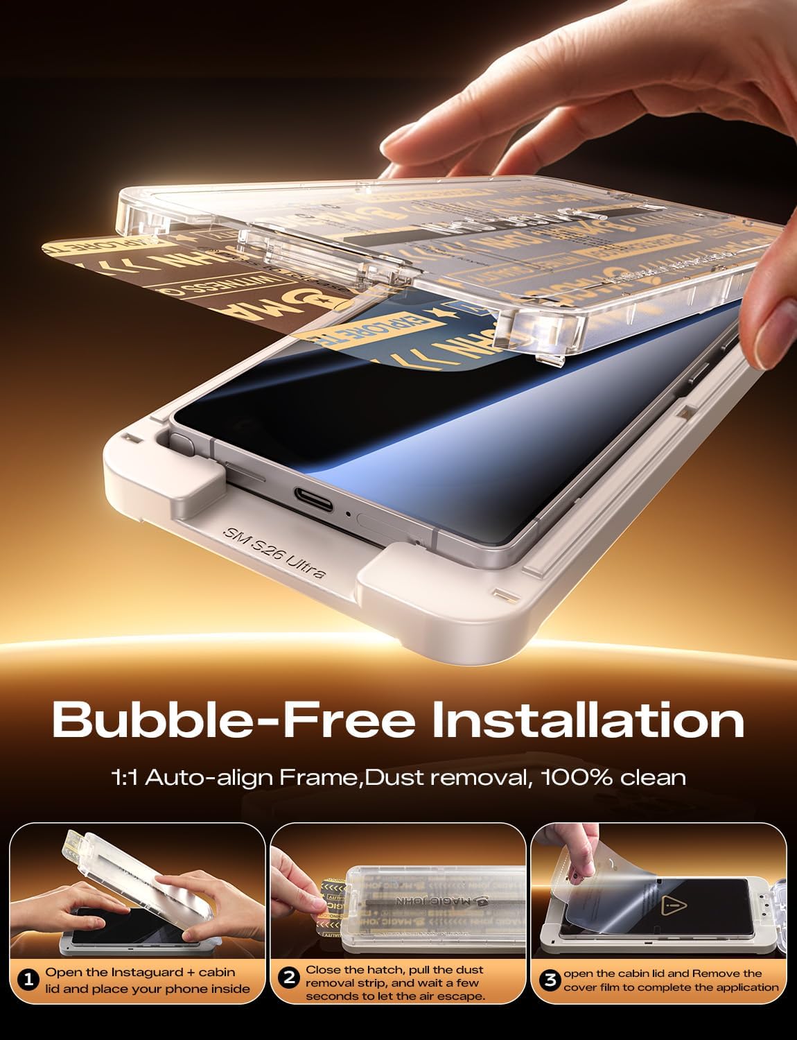 Detalle de MagicJohn 2-Pack 3rd Gen Privacy Screen Protector for Samsung Galaxy S26 Ultra