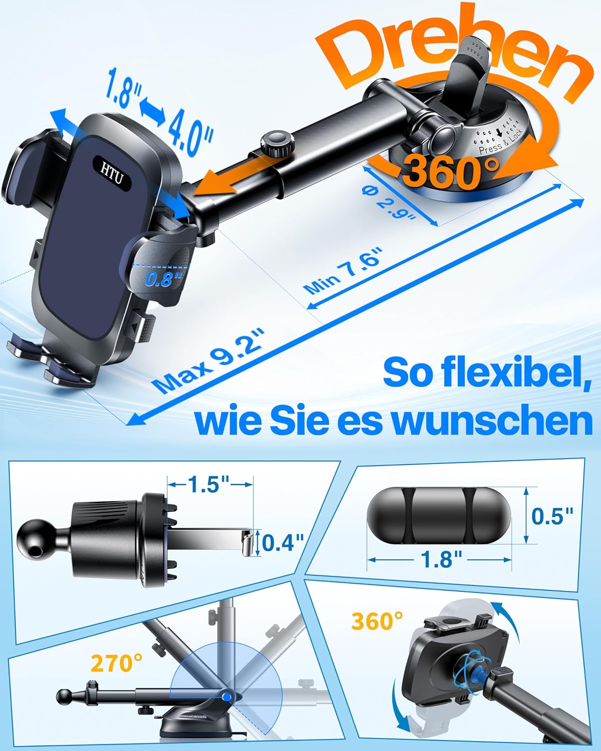 Thumbnail 5 de HTU 2026 Handyhalterung Auto 360°