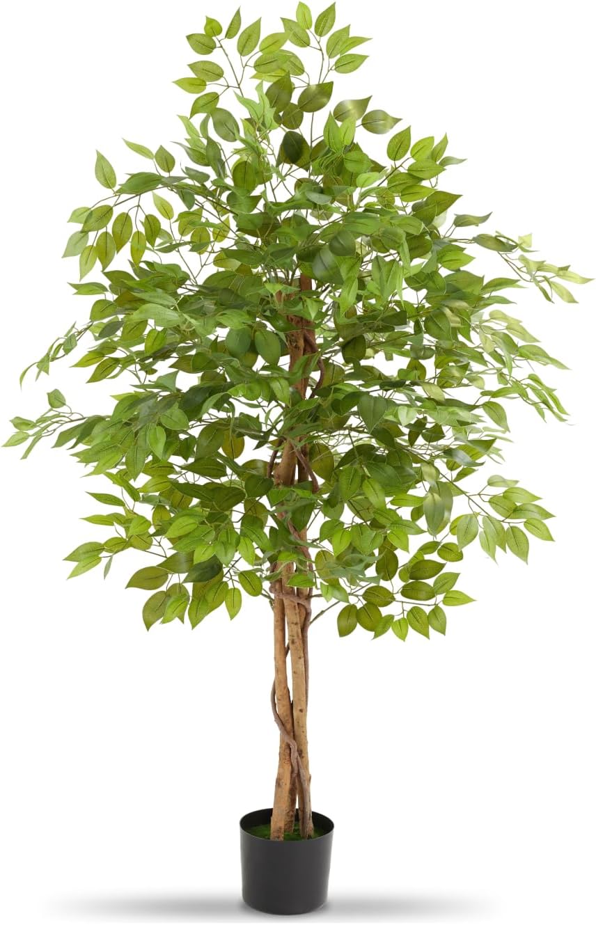 Detalle de tectake Ficus Fida 405610 kunstficus van 160 cm met volle bladkroon
