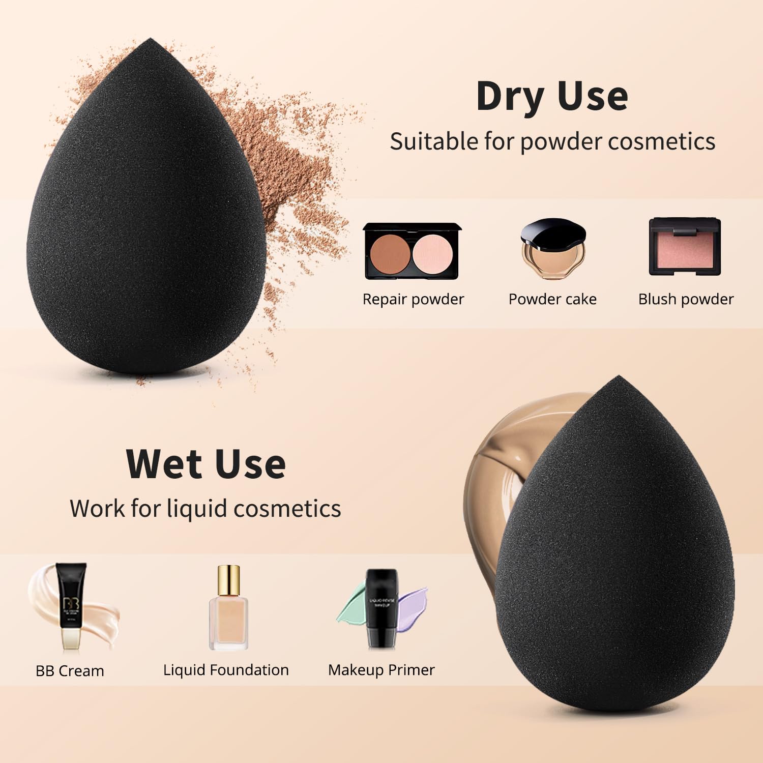 Detalle 2 de BEAKEY Makeup Sponge Set 5 pcs ๐