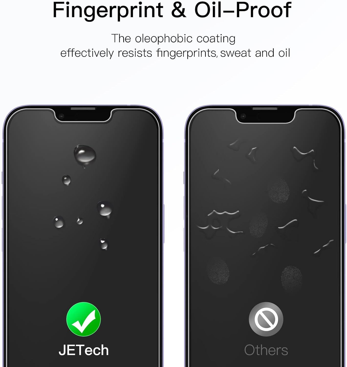 Detalle de JETech Schutzfolie für iPhone 14 Plus 6,7 Zoll – Panzer Glas Displayschutz, 3 Stück