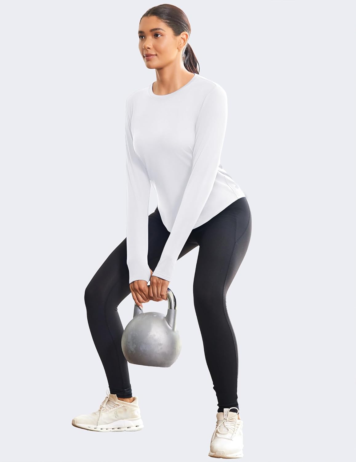 Thumbnail 4 de PINSPARK Maglietta Sportiva da Donna in Micropile con Fori per i Pollici – Cortesia invernale per Yoga, Sci e Fitness