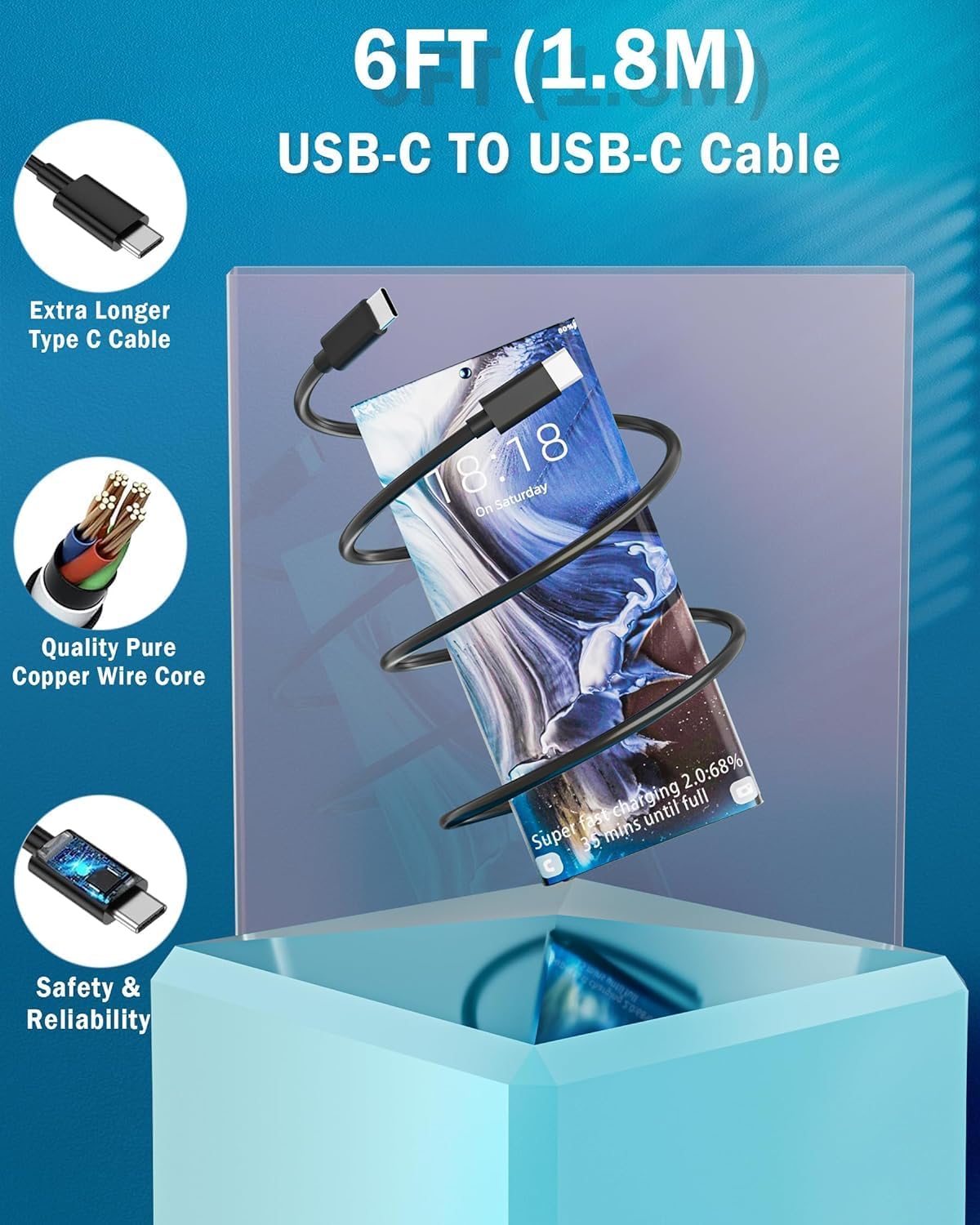 Thumbnail 5 de SKOTSLYE 45W USB-C Fast Charger for Samsung Galaxy and more