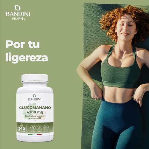 Detalle 2 de Bandini® Glucomanano Forte 4200 mg 🍃 Suplemento 240 Cápsulas
