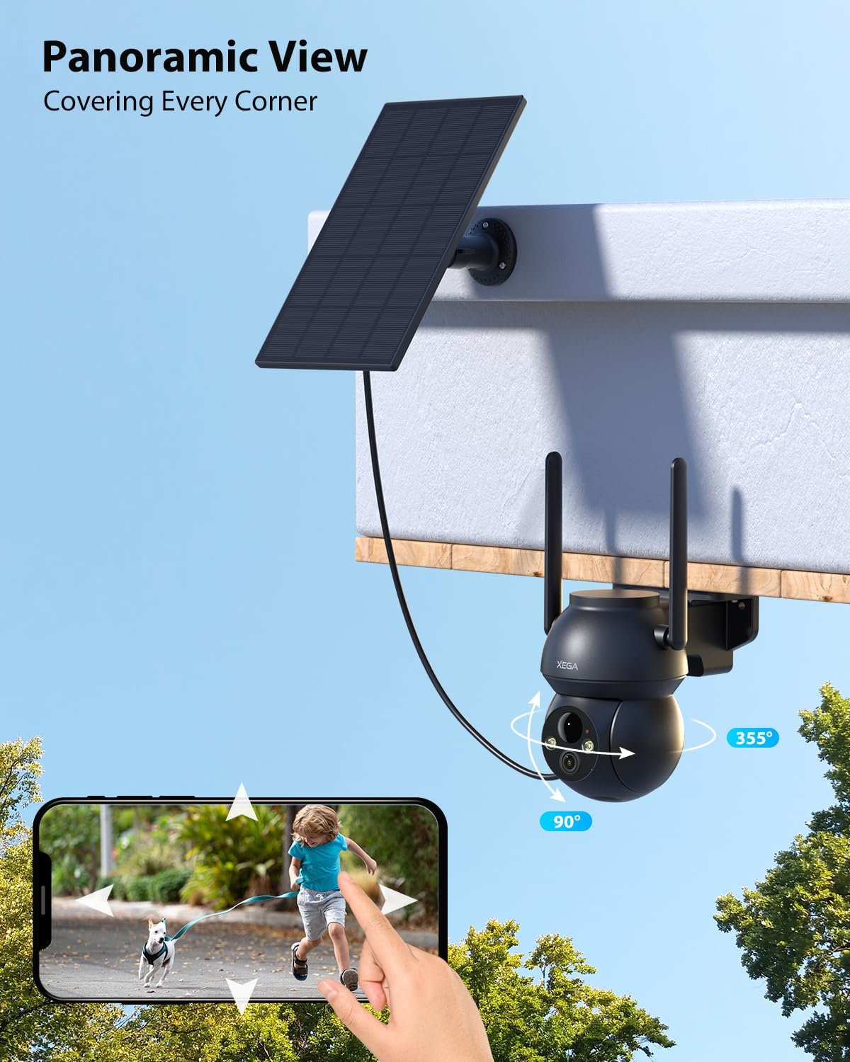 Thumbnail 4 de Xega Telecamera WiFi Esterno 2K con Pannello Solare