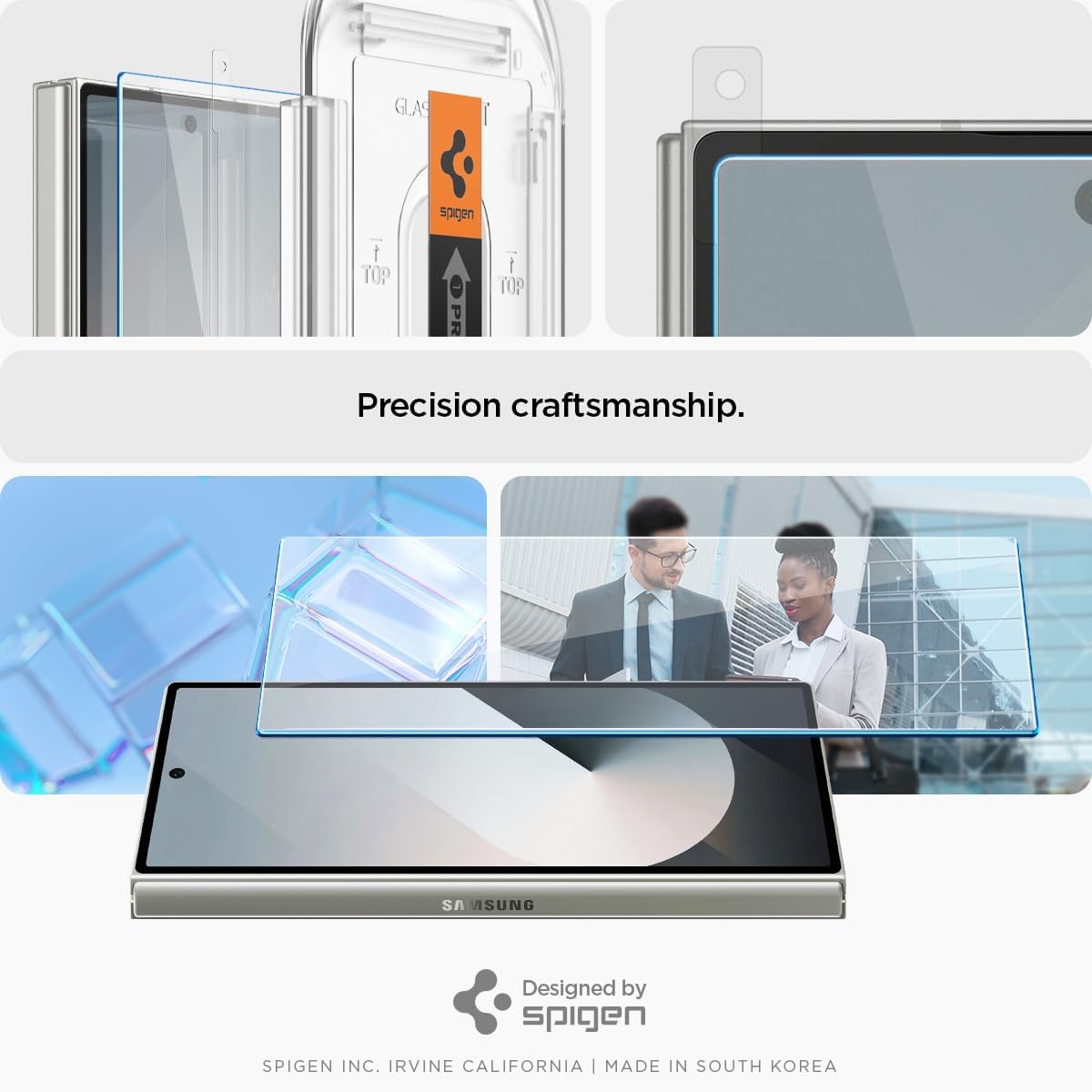 Thumbnail 6 de Spigen Glas.tR EZ Fit pour Samsung Galaxy Z Fold 6 – 2 verres trempés (dureté 9H) avec kit d’installation