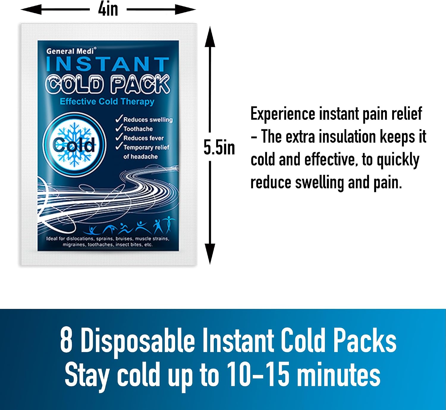 Thumbnail 1 de General Medi Instant Ice Pack 4 x 5.5 in
