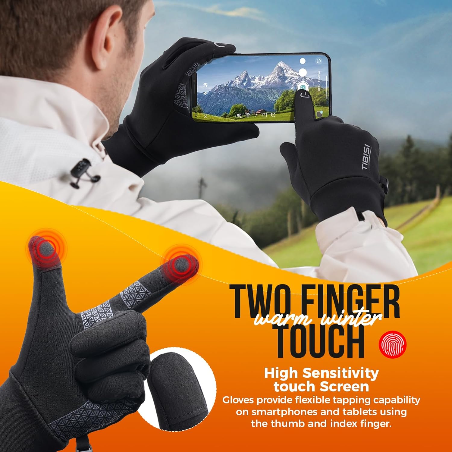 Detalle 1 de Benirap Winter Gloves Touchscreen Windproof Thermal Gloves