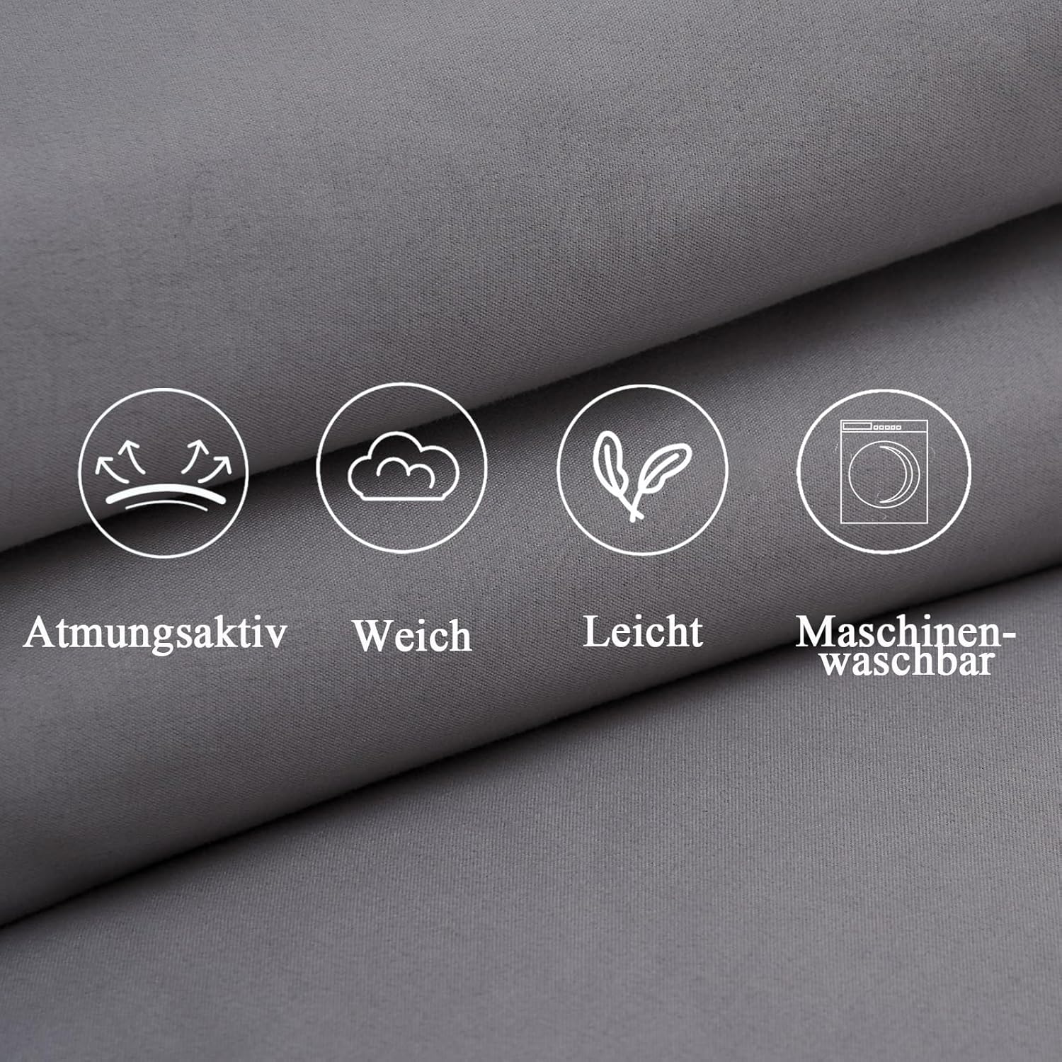 Thumbnail 4 de Vielit Kissenbezug 40 x 80 Grau – Mikrofaser, 2er Set, OEKO-Zertifiziert, hypoallergen