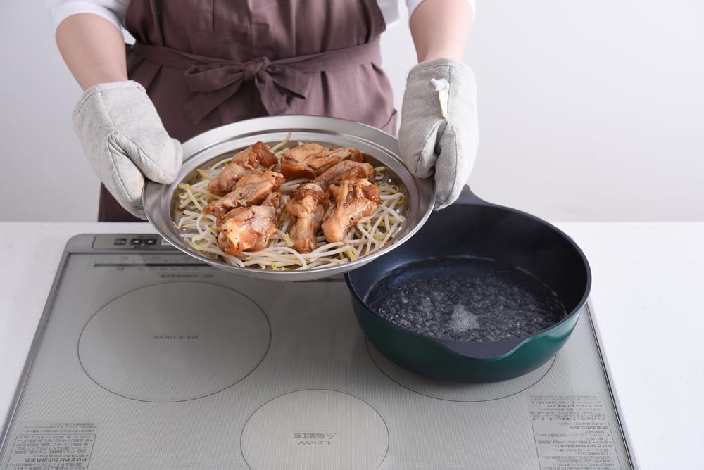 Detalle 2 de アーネスト A-77629 のせるだけの蒸し器 20~22cm対応・ステンレス製・食洗機対応