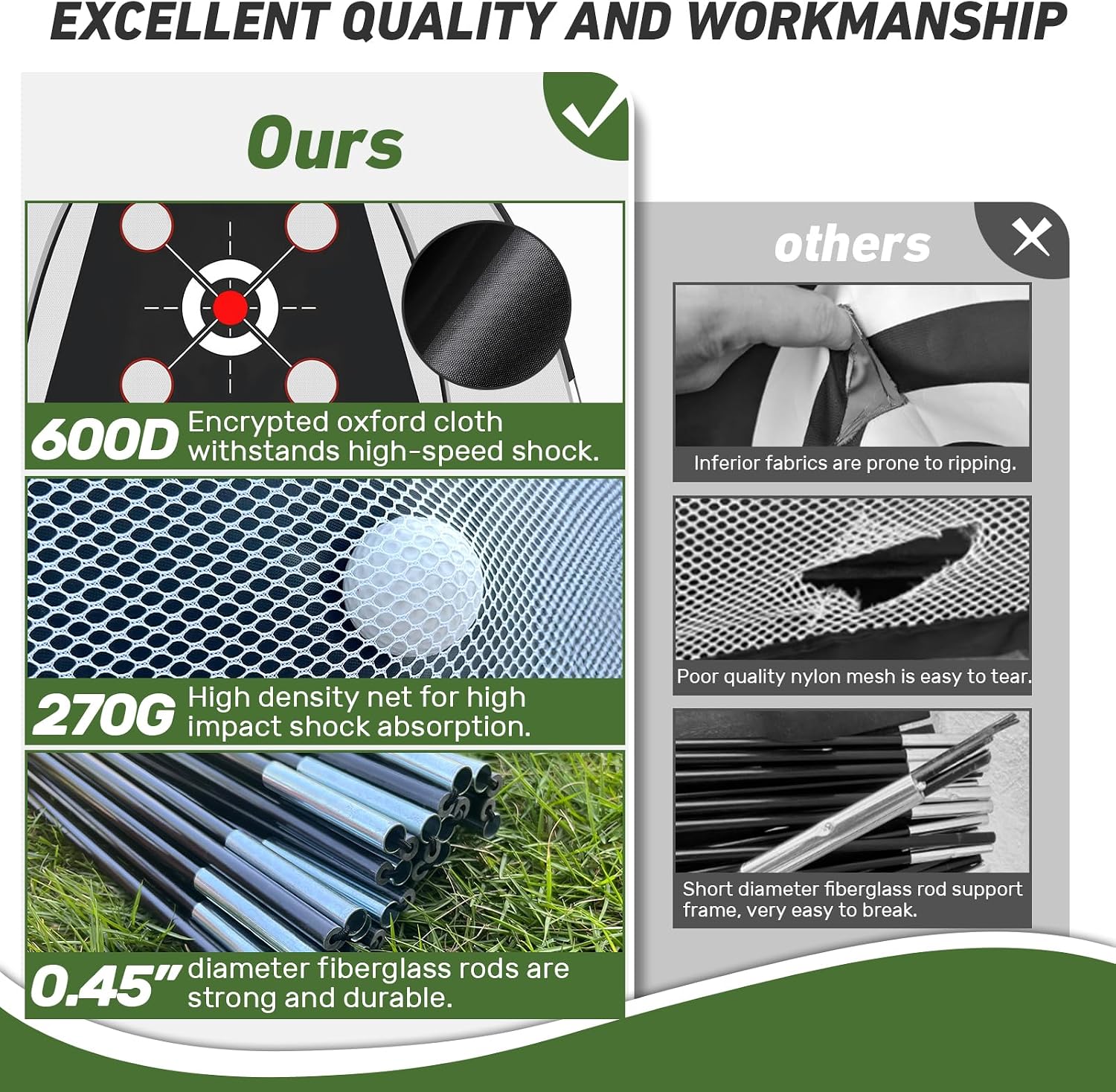 Thumbnail 3 de KLAODOT Pauline CY Golf Practice Net, 10 x 7 ft with Target Pockets