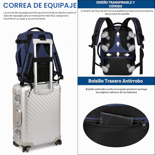 Detalle de ENZOSUM Mochila de cabina 40x20x25 para Ryanair: 20L, ideal para viajes cortos