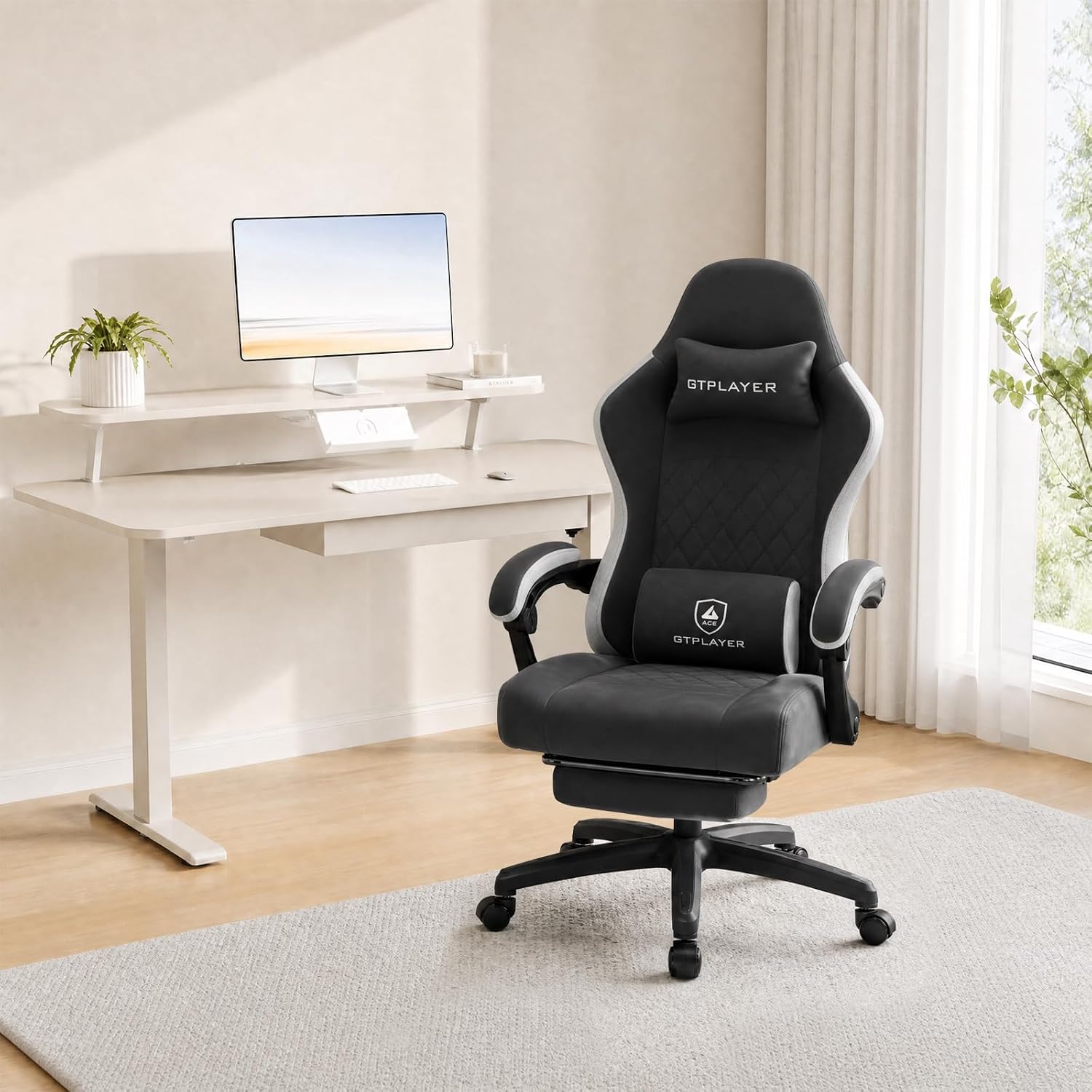Detalle 2 de GTPLAYER gtp0845 Gaming Chair with Pocket-Spring Cushion, Linkage Arms & Footrest