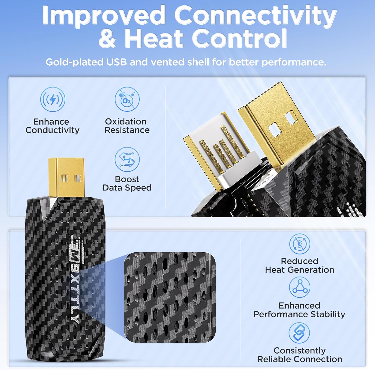 Detalle de MSXTTLY Sans Fil CarPlay & Android Auto Adaptateur 3-en-1 2026 — V-Stream compatible Netflix/Youtube