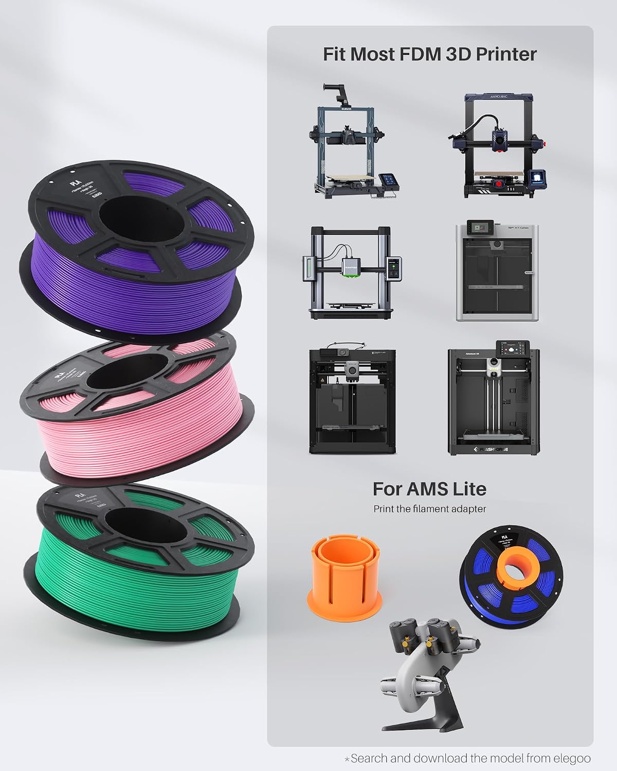 Thumbnail 6 de ELEGOO PLA 1.75mm Black 4 kg filament for FDM printers ๐จ