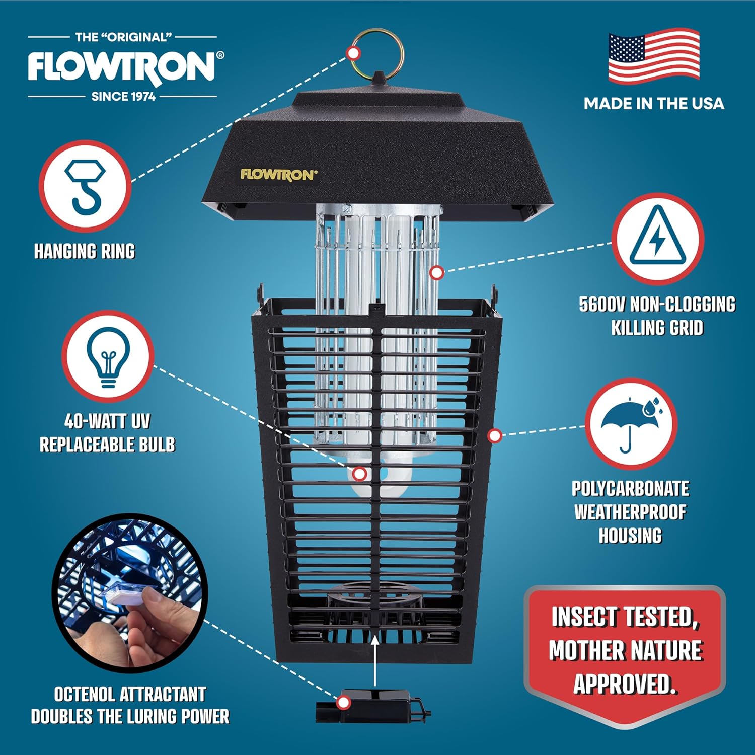 Detalle 2 de Flowtron Bug Zapper 5600V bug killing