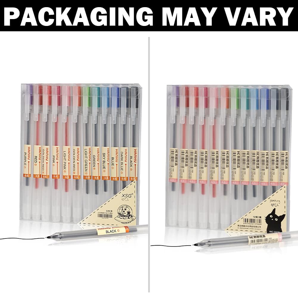 Thumbnail 1 de ABEIER Premium 12 Gel Ink Pens (Fine Point 0.5mm) – Dry‑resistant 12‑pack for office, art & journalling