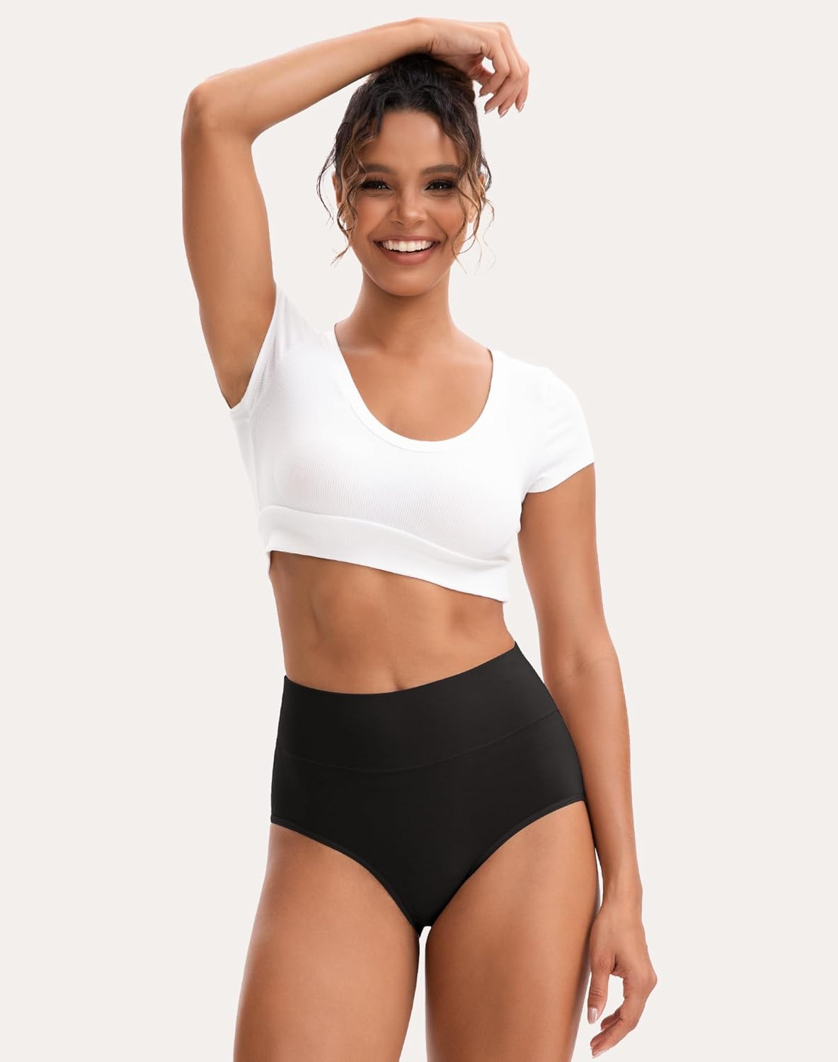Thumbnail 1 de INNERSY Women's High Waisted Cotton Panties 5-Pack (Regular & Plus Size)